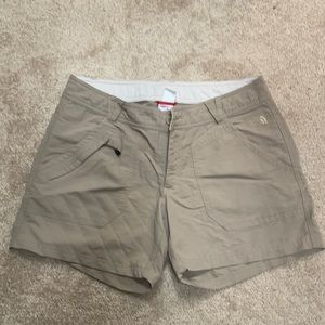 Khaki north face women’s shorts